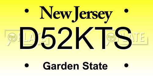 D52KTS New Jersey License Plate