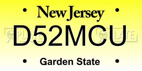 D52MCU New Jersey License Plate