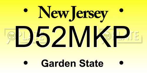 D52MKP New Jersey License Plate