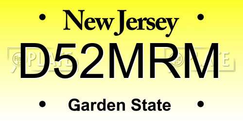 D52MRM New Jersey License Plate