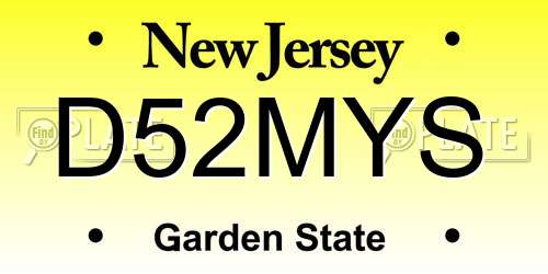 D52MYS New Jersey License Plate