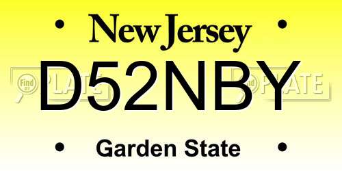 D52NBY New Jersey License Plate