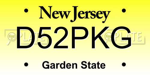 D52PKG New Jersey License Plate