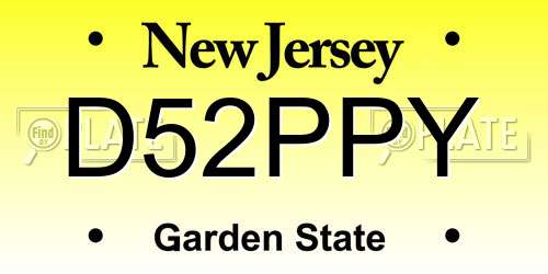 D52PPY New Jersey License Plate