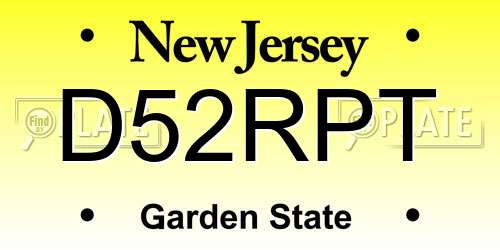 D52RPT New Jersey License Plate