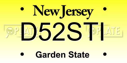 D52STI New Jersey License Plate