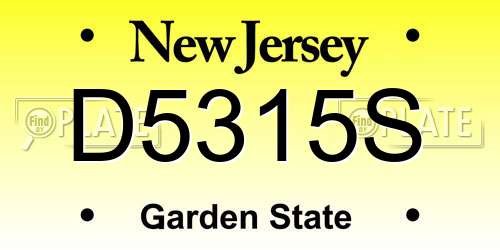 D5315S New Jersey License Plate