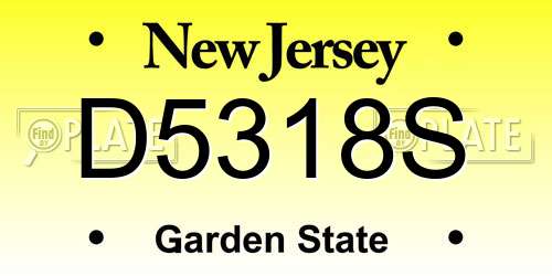 D5318S New Jersey License Plate