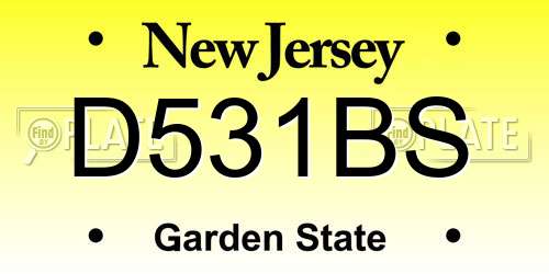 D531BS New Jersey License Plate