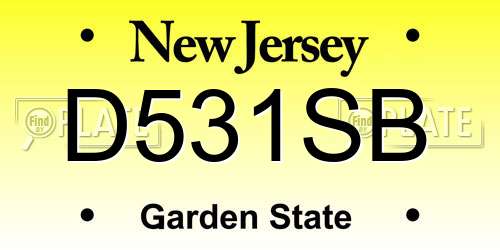 D531SB New Jersey License Plate