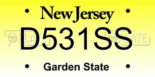 D531SS New Jersey License Plate