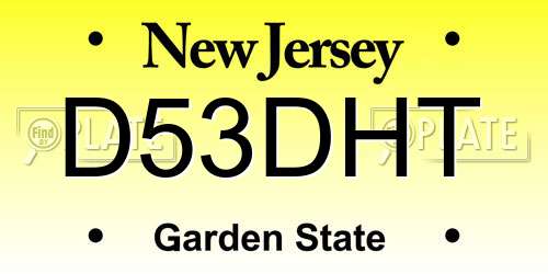 D53DHT New Jersey License Plate