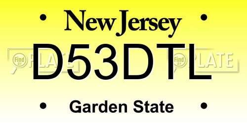 D53DTL New Jersey License Plate