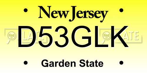 D53GLK New Jersey License Plate