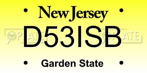 D53ISB New Jersey License Plate