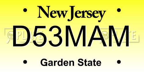 D53MAM New Jersey License Plate