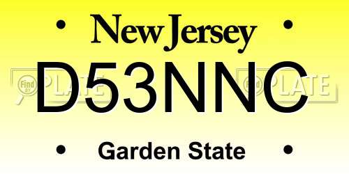 D53NNC New Jersey License Plate