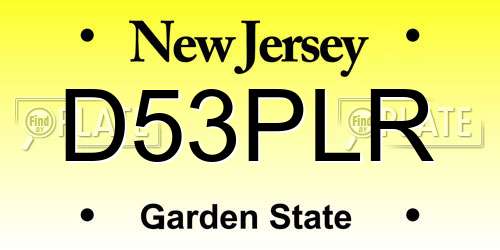 D53PLR New Jersey License Plate
