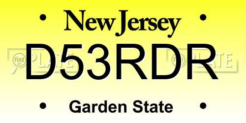 D53RDR New Jersey License Plate