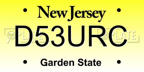 D53URC New Jersey License Plate