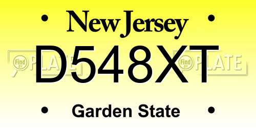 D548XT New Jersey License Plate