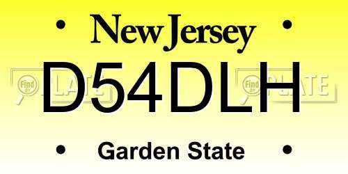 D54DLH New Jersey License Plate