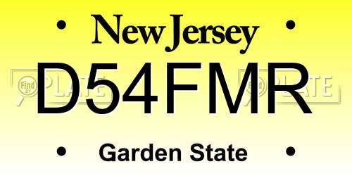 D54FMR New Jersey License Plate