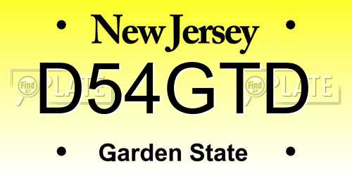 D54GTD New Jersey License Plate