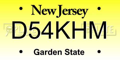 D54KHM New Jersey License Plate