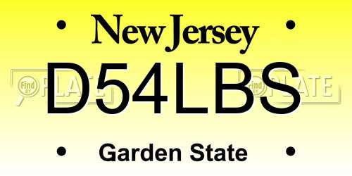 D54LBS New Jersey License Plate