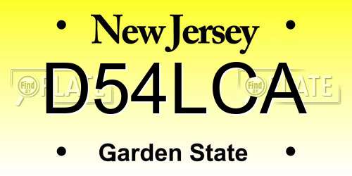 D54LCA New Jersey License Plate