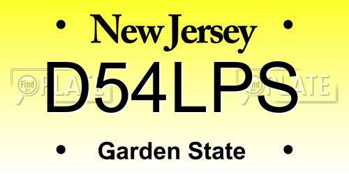 D54LPS New Jersey License Plate