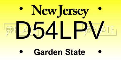 D54LPV New Jersey License Plate