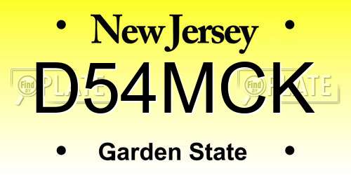 D54MCK New Jersey License Plate