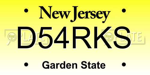 D54RKS New Jersey License Plate