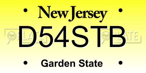 D54STB New Jersey License Plate