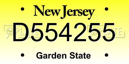 D554255 New Jersey License Plate