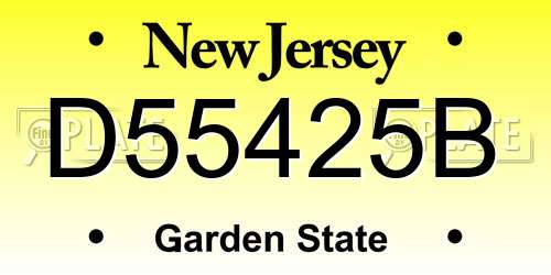 D55425B New Jersey License Plate