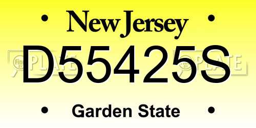 D55425S New Jersey License Plate