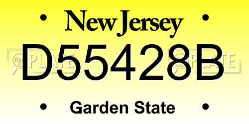 D55428B New Jersey License Plate