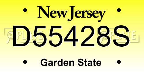 D55428S New Jersey License Plate