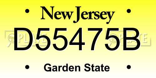 D55475B New Jersey License Plate