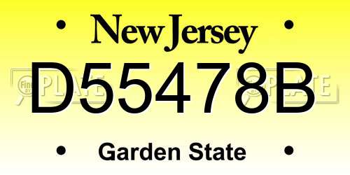 D55478B New Jersey License Plate