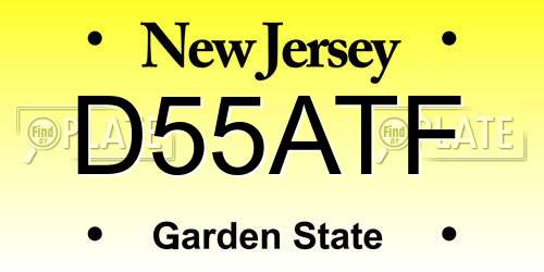 D55ATF New Jersey License Plate