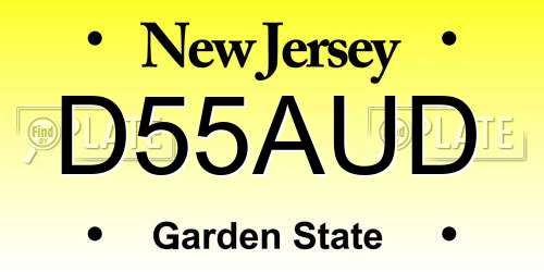 D55AUD New Jersey License Plate