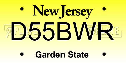 D55BWR New Jersey License Plate