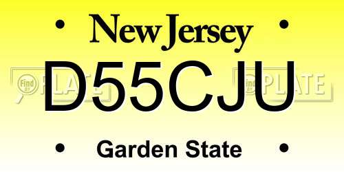 D55CJU New Jersey License Plate