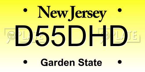 D55DHD New Jersey License Plate