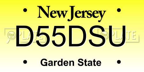 D55DSU New Jersey License Plate