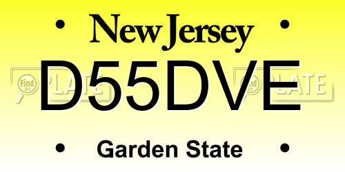 D55DVE New Jersey License Plate